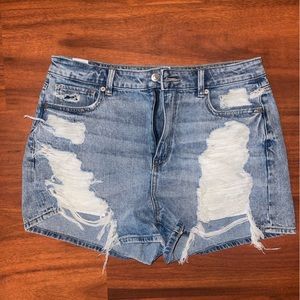 American Eagle distressed mom shorts